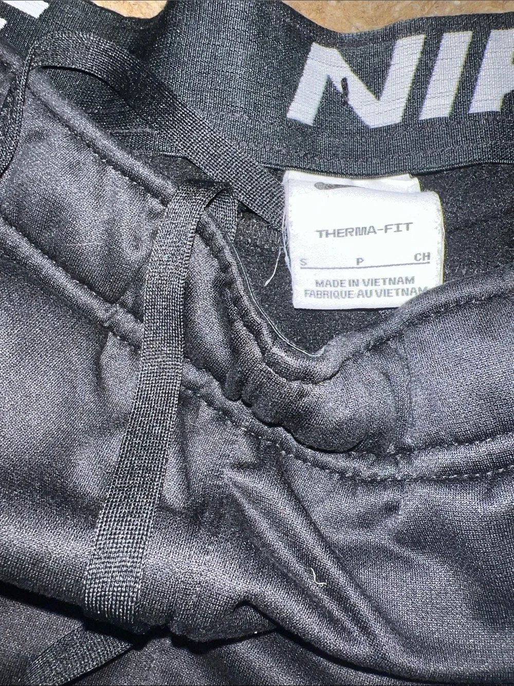 Nike Black Therma-Fit Men's Training Joggers with White Swoosh